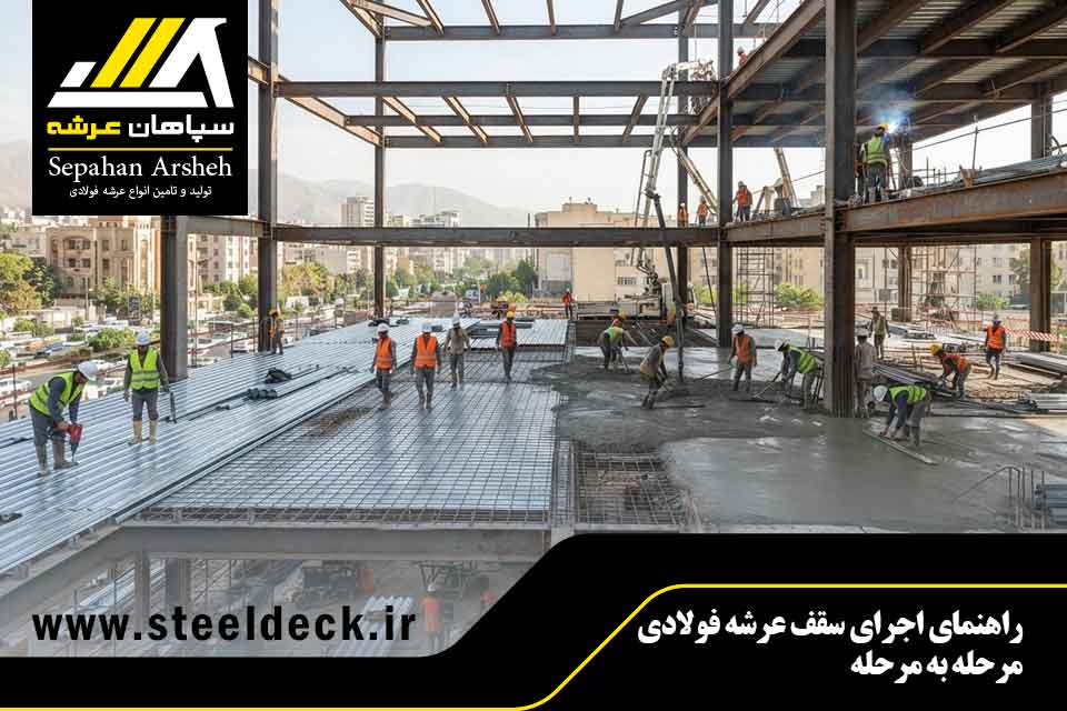 راهنمای اجرای سقف عرشه فولادی مرحله به مرحله